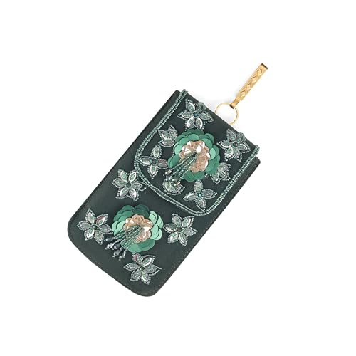 Image of J I ACCESSORIES Velvet Saree Clutch Mobile Pouch Waist Clip Ladies Purse Gift For Women