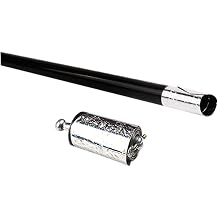 Metal Appearing Cane Trick Prop Telescopic Trick Wand Stretchable Extendable pops Out Trick Props Pocket Staff Black.