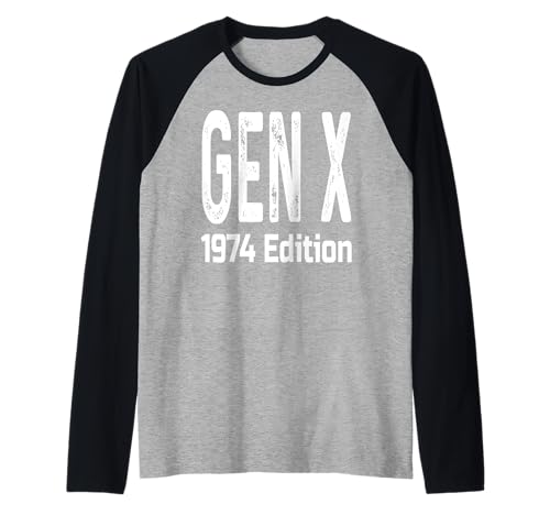 Gen X Edizione 1974 1974 Compleanno Gen Xer Gen X Humor Design Maglia con Maniche Raglan