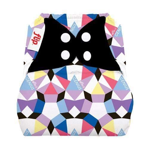 Flip Hybrid Reusable Cloth Diaper Cover with Adjustable Snaps and Stretchy Tabs - Fits Babies from 8 to 35+ Pounds (Alicia)