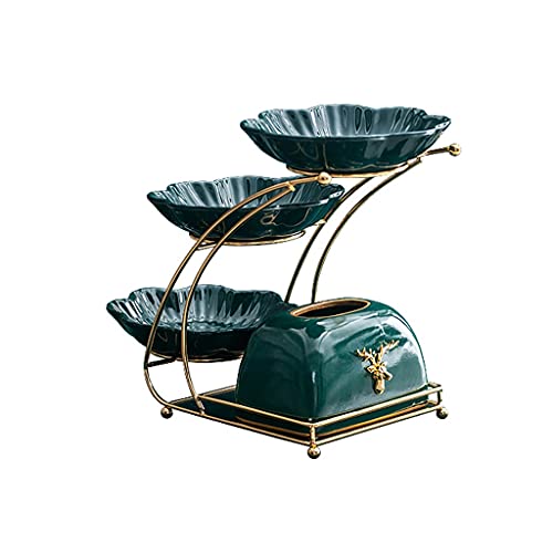 Hong Yi Fei-Shop Puesto de Pasteles Pastel de Postre Verde Oscuro Pastel de Fruta Placa de Fruta Tree Tree Tea Pasta Placa Postre Mesa Decoración Soporte de exhibición Bandejas para Tartas Cover