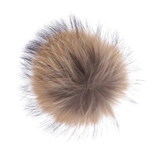 Pompón de piel sintética fácil de colocar para arreglar gorros sin volumen