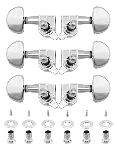 QWORK 6 pièces 3L3R Guitare Mécaniques Boutons, Cheville de Guitare, pour guitares électriques ou acoustiques, argent… - Les Beatles, Paul McCartney, John Lennon, RIngo Starr, George Harrison QWORK 6 pièces 3L3R Guitare Mécaniques Boutons, Cheville de Guitare, pour guitares électriques ou acoustiques, argent… – Image 8