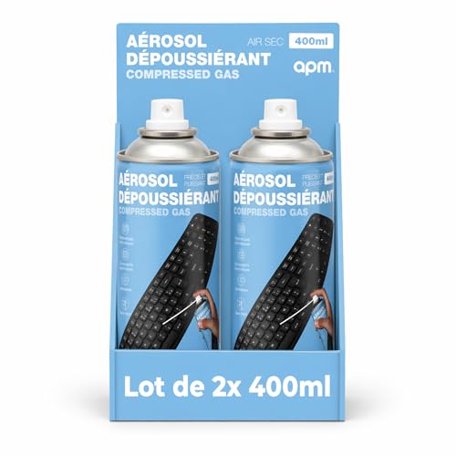APM 570050 - Bombas de aire seco (400 ml, spray de aire comprimido para teclado, computadora, impresora, consola, dispositivo electrónico, limpieza precisa de zonas de difícil acceso