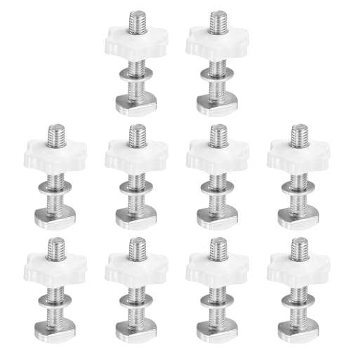 Boulons à rainure en T M8 x 45mm PATIKIL avec écrous à six branches pour gabarits, 10 sets