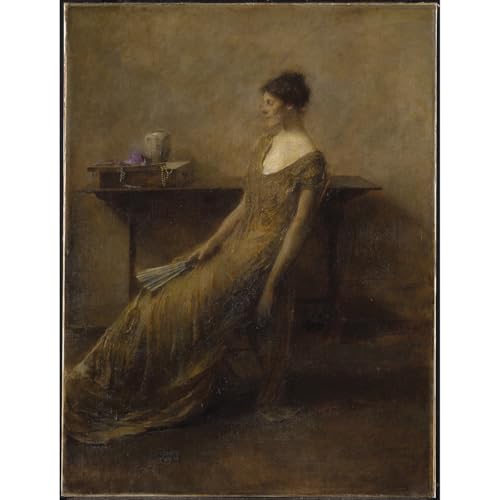 Impression giclée Thomas Dewing Dame en or, affiche d'art raffinée 61 cm