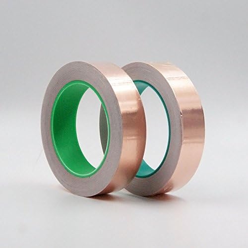 2pcs HobbyUnlimited Copper Foil Tape with Conductive Adhesive (1inch X 27yards) - Slug Repellent, EMI Shielding, Stained Glass, Paper Circuits, Electrical Repairs - Top Quality