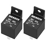 Weasch 2 Pack Car Relay, 36V 40A, 5 Pin SPDT, Automotive Switches and Starters, Waterproof Relay for Boat Tractor Truck Motorcycle (2)