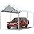 ADVANCE OUTDOOR 10x15 ft Heavy Duty Carport Potable Car Canopy Garage Party Tent Boat Shelter, Adjustable Height from 9.5 ft to 11 ft, White