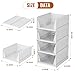 Neprock Stackable Plastic Storage Drawers for Closet Organizers and Storage,4 Pack Open Storage Bins Closet Shelf Clothes Organizer for Closet Wardrobe(4L)