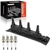 A-Premium 1x Ignition Coil Pack and 4x Iridium Spark Plugs Compatible with Saab 9-3 2000-2002, 9-5 1999-2003, 2.0L 2.3L, Replace# 55559955, 61058535