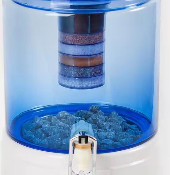Brilliant - Filtro per acqua alcalino, impianto di filtraggio in 8 fasi, 14 litri, acqua potabile filtrata con minerali aggiunti, purificazione dell'acqua, caraffa filtrante dell'acqua