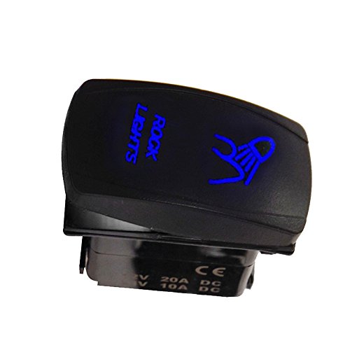 Esupport Car 12V 20A Light Button Rocker Toggle Switch Blue Led Rock Light 5Pin #TOP3