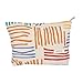 HEY M&Q Corduroy Colour Striped Cosmetic Bags for Women,Travel Make up Bag Large Capacity Canvas Makeup Pouch, Lipstick Brushes Organizer Zipper Period Kit Cluth