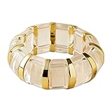 Chunky Acrylic Bangles Bracelets for Women Stackable Stretch Bracelets Gold Resin Bracelet Wide Cuff Wristbands Perfect Jewelry Gift