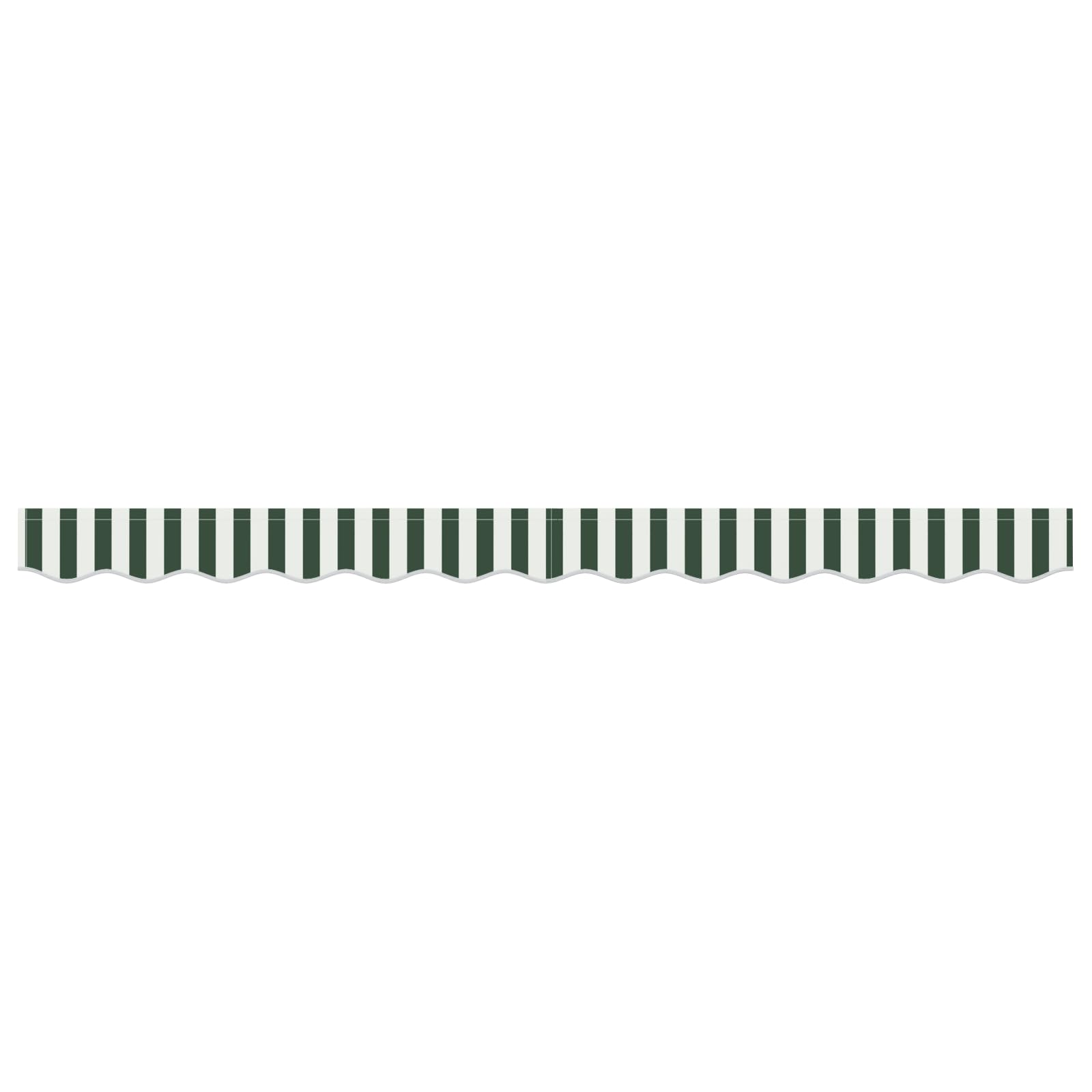 Tomostar Tissu de Remplacement de Cantonnière d’auvent, Lambrequin pour Store Toile de Remplacement Bandeau Banderole Store Banne Cadre de 3 m Vert et Blanc 2,8x0,2 m
