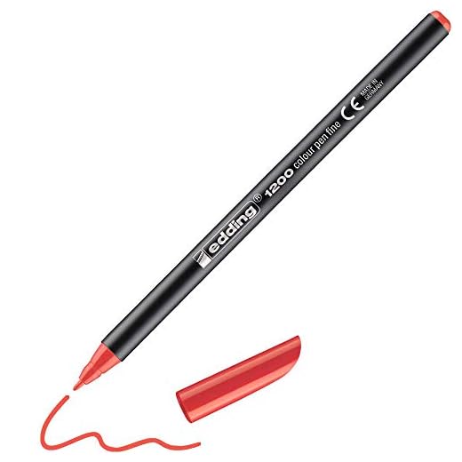 Edding 1200 rotulador de color de trazo fino - rojo - 1 rotulador - punta redonda de 1 mm - marcador dibujar y escribir
