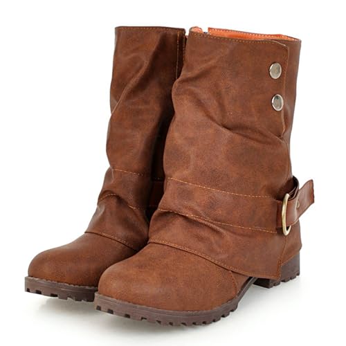 Wavyvigs Slouch Bottines Fold Over Semelle Crantée...