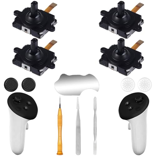 Ikpek 4 Pack Joystick Replacement Kit for Meta Quest 3 Controller(12 in one), Repair Kit for Oculus...