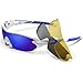 TOREGE Polarized Sports Sunglasses With 5 Interchangeable Lenes for Men Women Cycling Running Driving Fishing Golf Baseball Glasses TR002 (White&Blue)