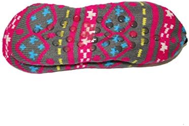 Happy Bull House Slippers for Women Knitted Fleeced Cozy Indoor Outdoor Sock Ballerina Shoes (SLL-3320) Fuchsia/Multi L(9/10) | Image 1