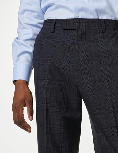 Image of Check Stretch Trousers T704441TNAVY (32)