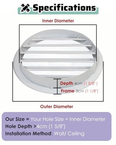 Grille d'aération pour plafond et grenier avec trappe de visite - 7