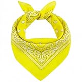 AURAE Yellow Bandana – 100% Cotton & Natural Fibers – Yellow Bandana Scarf with No Polyester – Premium Quality – Soft, Durable & Machine Washable – For Men & Women – Unisex & Kids