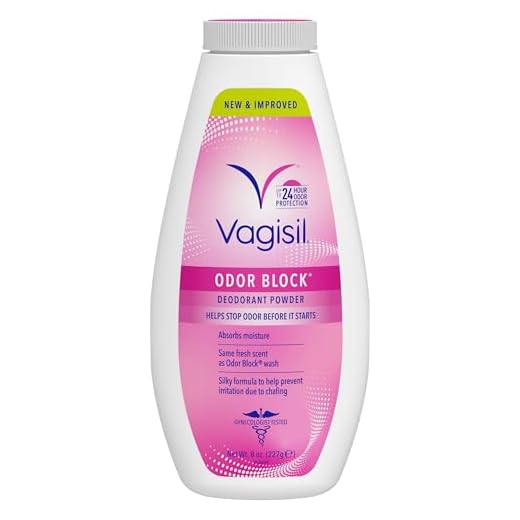 Vagisil Desodorante en polvo de bloque de olor, sin talco, 8 onzas