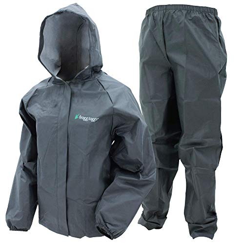 FROGG TOGGS Youth Ultra-Lite2 Waterproof Breathable Protective Rain Suit, Carbon, Large