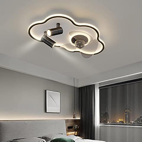 KeLuKes Modern Ceiling Fan Lights with Remote Dimmable Ceiling Lights Silent Fan Ceiling Lamps for Living Room Bedroom Dining Room Ceiling Fan with Lights Cover