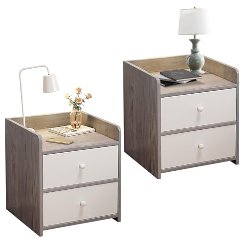 Listado de Buro de Noche de esta semana. 48 Ykioea 2PCS Mesita de Noche, Gabinete de Noche, Buros para recamara, Mesita de Noche Moderna de 2 Pisos, para Dormitorios, Sofás, Camas, Oficinas 36x30x45cm