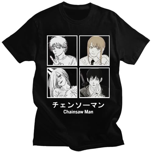 Fpbqssmv Japan Anime Chainsaw Man Makima T-Shirt Men'S Black L