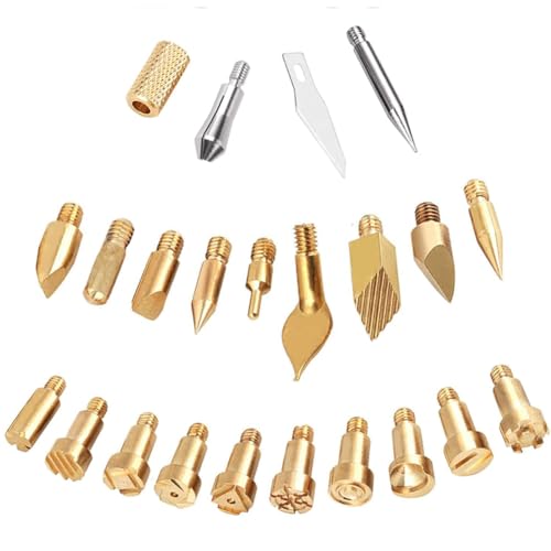 23Pcs Wood Burning Tips Wood Burning Kit Carving Iron Paste Tool for Adult Embossing Birthday Wedding Anniversary Halloween Christmas Beginner DIY Gift