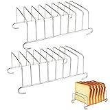 LNQ LUNIQI 2Pcs 8 Slice Toast Bread Rack Stainless Steel Toast and Bread...