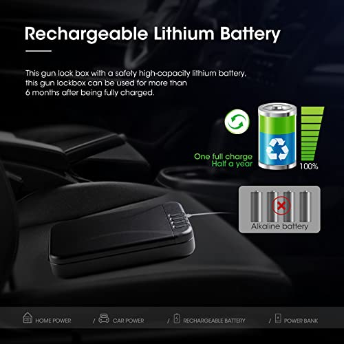 Wincentpro Gun Safe Portable Pistol Handgun Safes For Postols Travel Gun Case With Lithium Battery, Rfid & Key & Keypad #TOP3