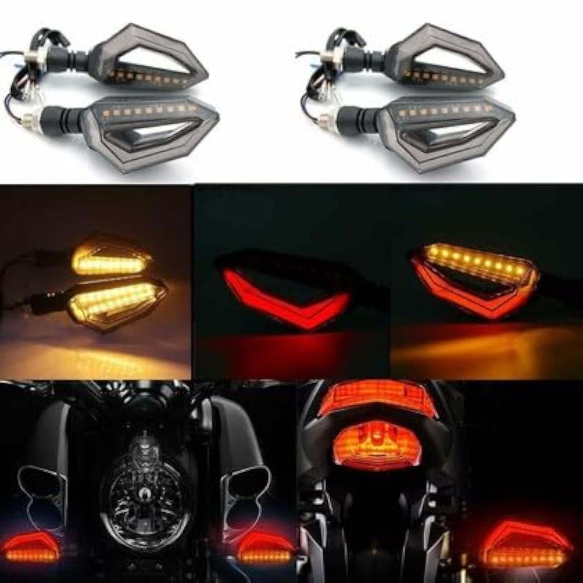 D Shape Yellow LED Indicator Light Set for Royal Enfield Scram 411