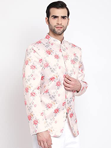 Image of VASTRAMAY Mens Silk Blend Blazer - Timeless Style, Versatile Elegance, and Superior Comfort | Floral Digitally Printed Premium Quality Jodhpuri Jacket for Formal and Casual Occasions