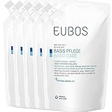 Eubos Flüssig Wasch + Dusch parfümfrei, Spar-Set 5x400ml Wasch-, Dusch- und Badeemulsion zur täglichen, medizinisch schonenden Körperreinigung für normale, Mischhaut und unreine Haut