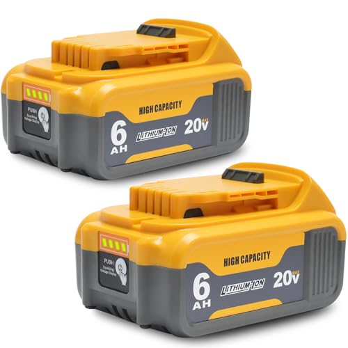 Image of AMICROSS 2Packs 6.0Ah Replacement Battery 20V Max Compatible with Dewalt DCB208 DCB207 DCB206 DCB204 DCB203 DCB201 DCB200, Fit for 20V Tools and Chargers