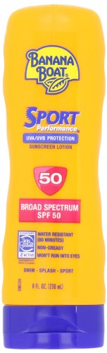 Image of Banana Boat Sunscreen Sport Performance Broad Spectrum Sun Care Sunscreen Lotion - SPF 50, 8 Fl Oz (Pack of 2)