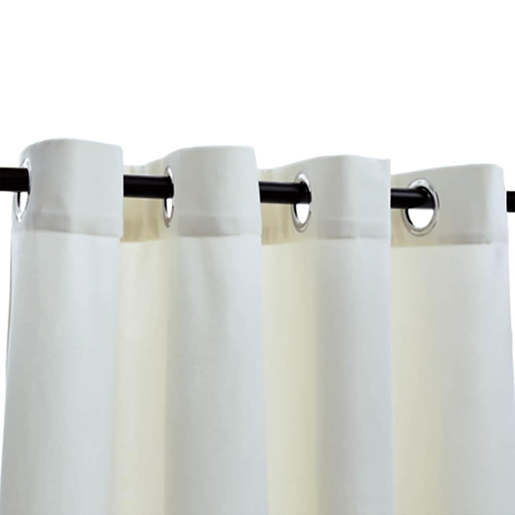 Lot de 2 rideaux occultants à œillets - En velours - Crème - 140 x 245 cm - En polyester - Décoration de fenêtre - Protection solaire - Protection thermique - Pour salon, chambre à coucher