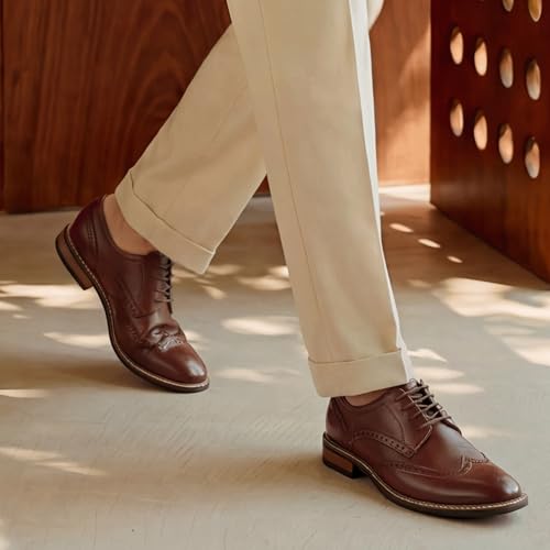 Image of Men Dress Shoes Formal Lace Up Latex Insole Oxford Business Wedding Leather Derby Shoe