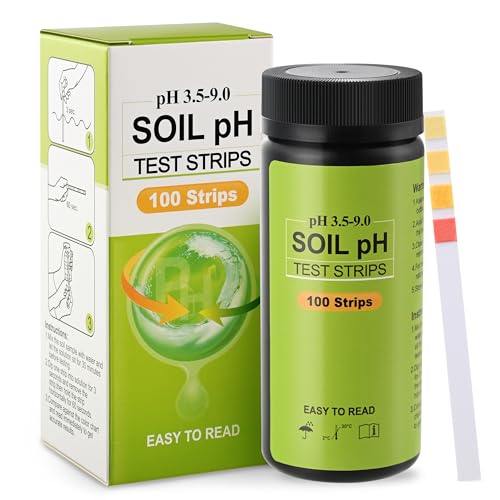 AAwipes Soil pH Test Kit (3.5-9 Range) 100 Strips Soil pH Tester for Acidity and Alkalinity of Garden Yard Lawn Grass Flower Vegetable Compost Nutrients Plants (J01-100)