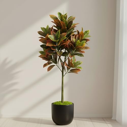 Image of Kayra Decor 5 Feet Artificial Croton Plant with Pot | Artificial Plants Big Size for Home Decor