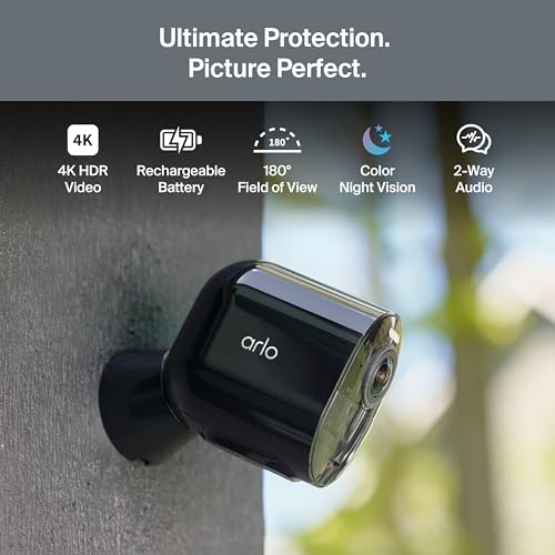 Image of Arlo Ultra Add-On Security Camera 4K HDR (3rd Gen, 2025 Release) - Requires SmartHub, Wireless Outdoor Camera, Battery Power, Emergency Response, Event Caption, 1-Mo Trial of Secure Plan, 1 Cam, Black
