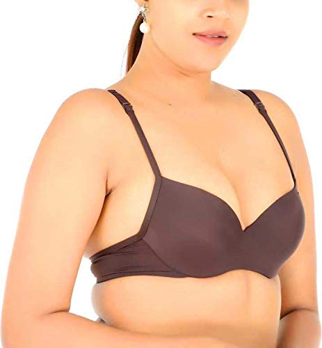 Image of Brachy Women's 85% Polyamide, 15% Elastane Heavily Padded Underwire Push Up Bra Pink