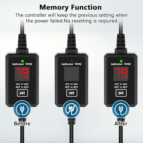 Aquarium Heater,25W Fish Tank Heater with Over-Temperature Protection, Submersible Aquarium Heater with LED Digital Display&2 Suction Cups for 4 Gallon Fish Tank - Thumbnail 4