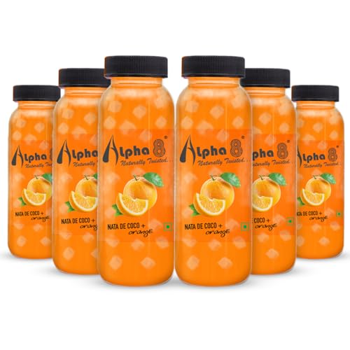 Image of ALPHA 8 Natural Energizer & Immunity Booster | Healthy Orange Juice | Real Taste | Rich in Vitamin C | Refreshing Fruit Drink | No Added Sugar | 200ml (Pack of 6)