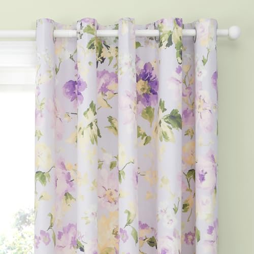 Rideaux à œillets Dreams & Drapes confection haut de gamme floral lilas - 3
